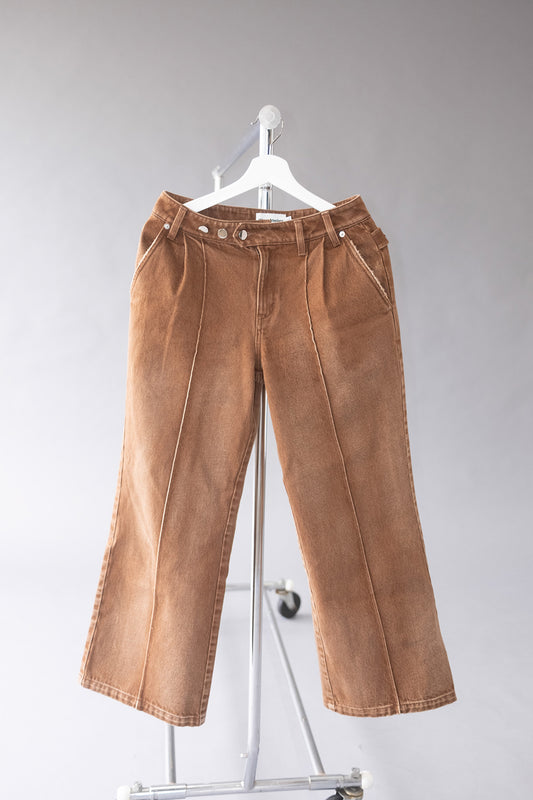 Pre Order - Pleated Denim Jeans