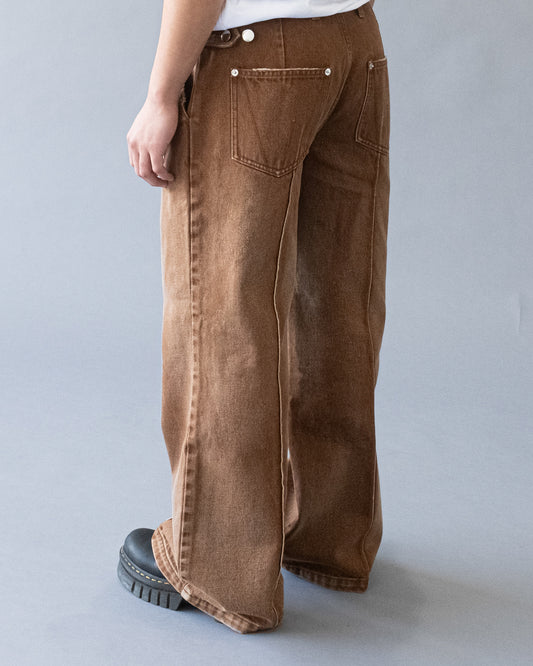 Pre Order - Pleated Denim Jeans