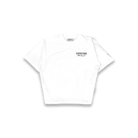 arched logo oversized shirt white.